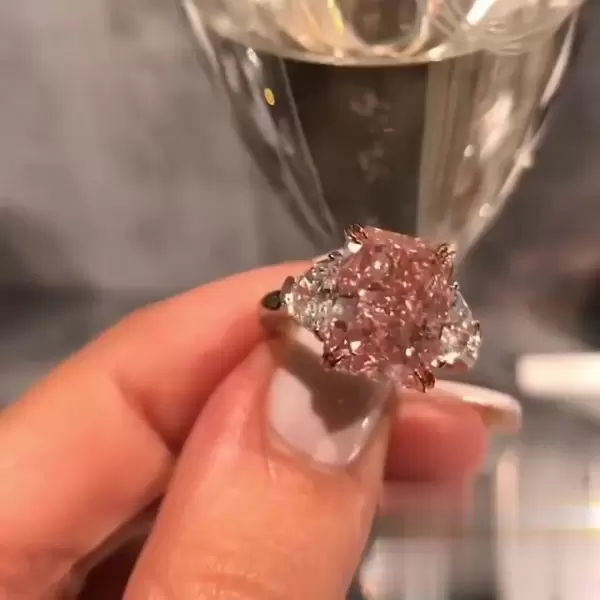 4ct Radiant Cut Pink Sapphire Engagement Ring
