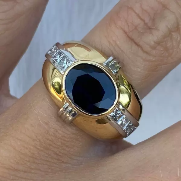 3.5ctw Oval Cut Sapphire Channel Set Cocktail Ring