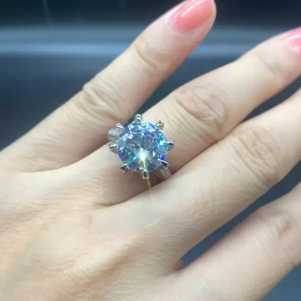 6.8ct Round Cut White Sapphire Engagement Ring