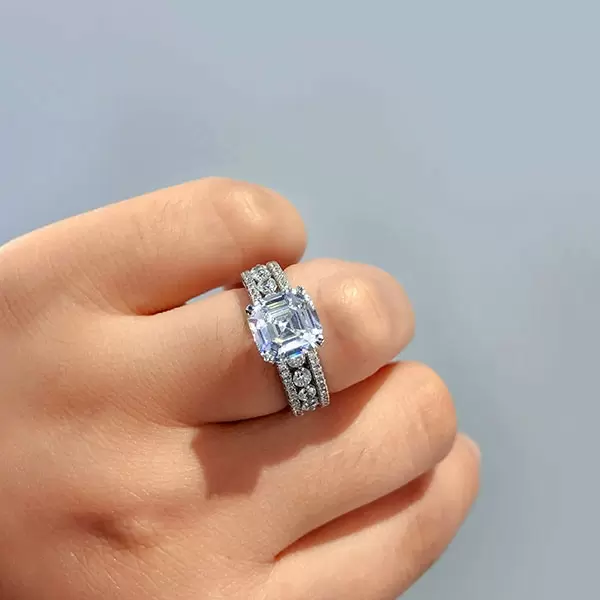Handmade 2.0 CT Asscher Cut Engagement Ring