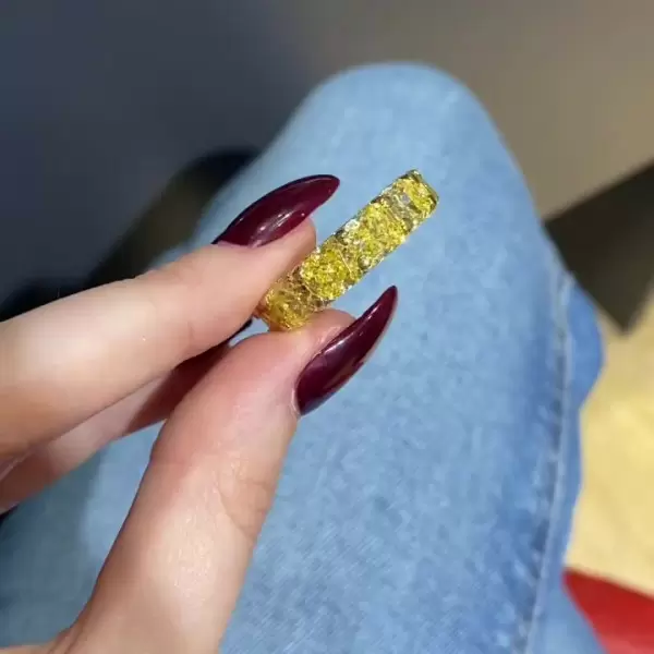 Cushion Cut Yellow Sapphire Eternity Band