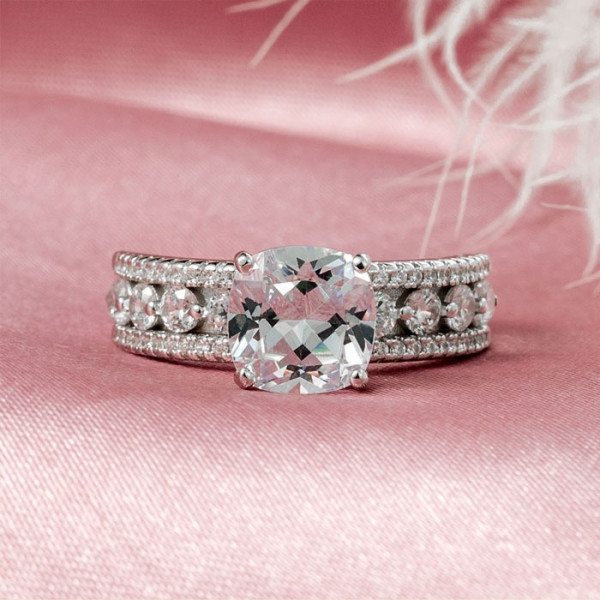 Handmade 2.0 CT Cushion Cut Engagement Ring