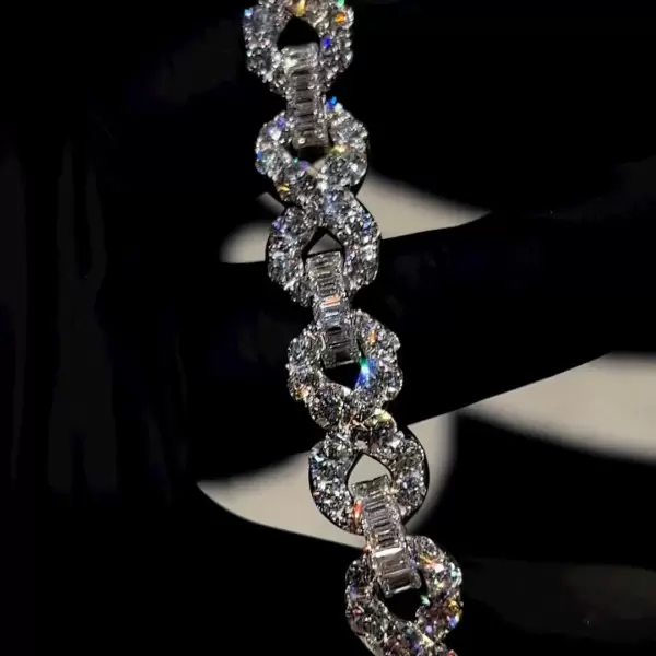 24ctw White Sapphire Infinity Statement Bracelet