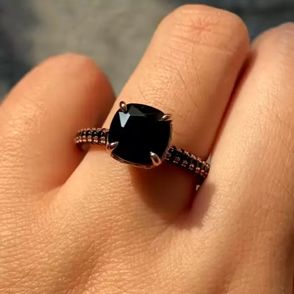 Black sapphire diamond ring hotsell