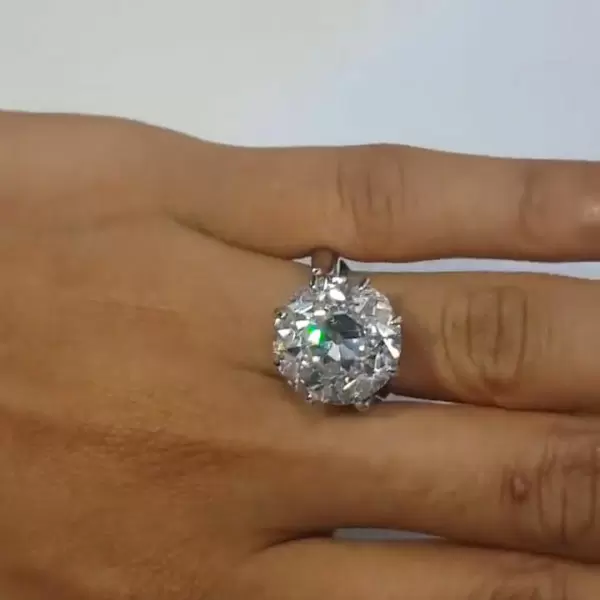 Vintage Round Cut Crown Setting Engagement Ring