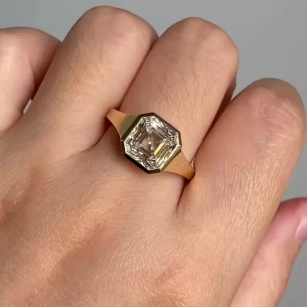 5.6ct Asscher Cut White Sapphire Engagement Ring