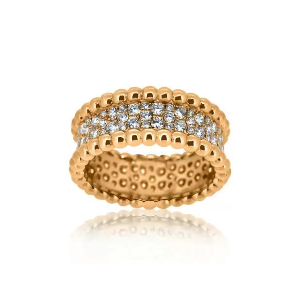Round Cut White Sapphire Eternity Band in Gold