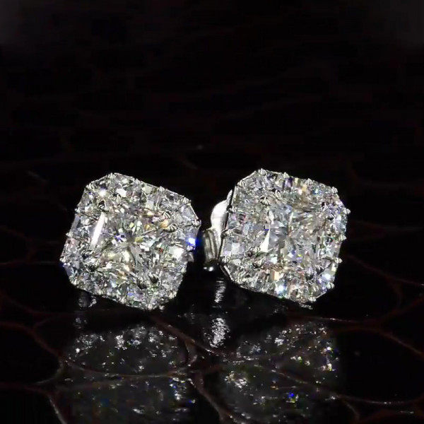 8ctw Multi-Cut White Sapphire Stud Earrings