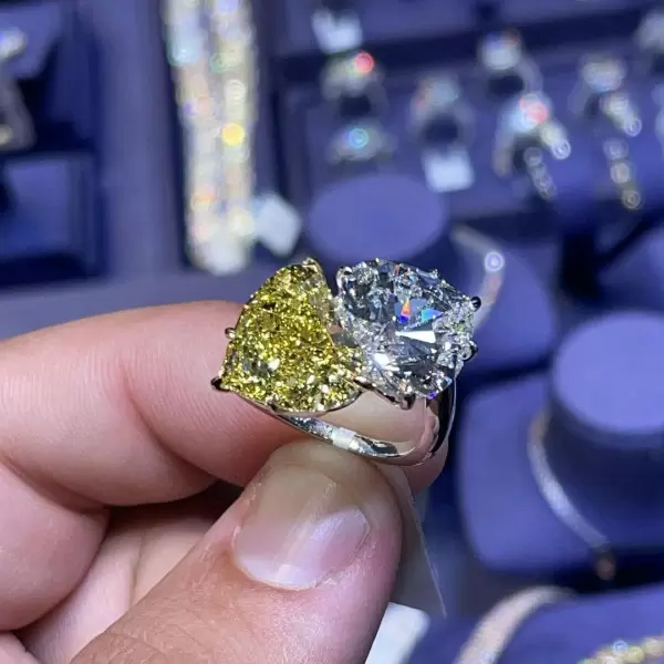 4ctw Heart cut Two-Stone Engagement Ring