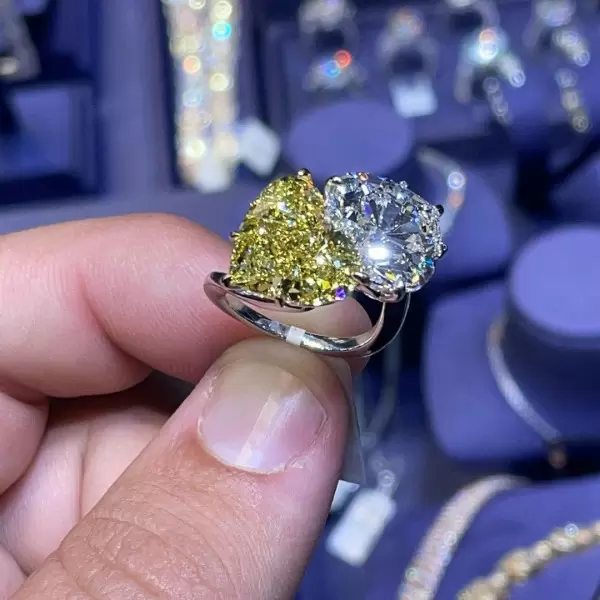 4ctw Heart cut Two-Stone Engagement Ring