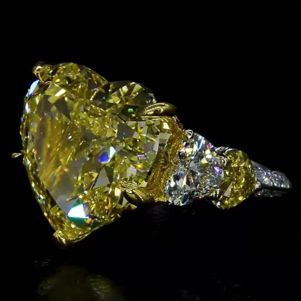 9.4ct Heart Cut Yellow Sapphire Engagement Ring