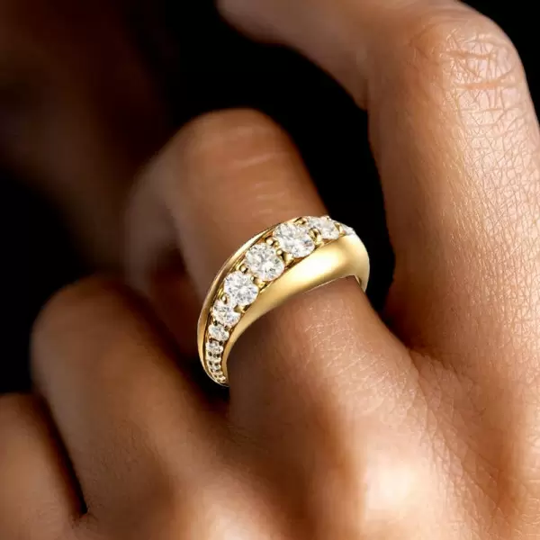 2ctw Round Cut White Sapphire Wedding Band