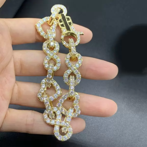 28ctw White Sapphire Paved Infinity Heart Statement Bracelet
