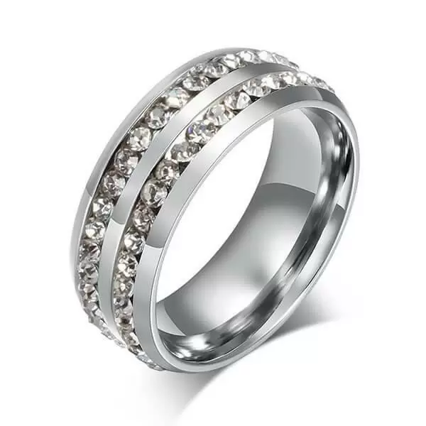 1.25ct Round Cut White Sapphire Eternity Band for Men