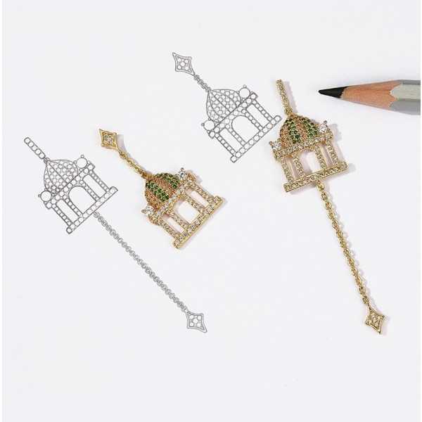Asymmetrical Earrings Building Series Arab Night