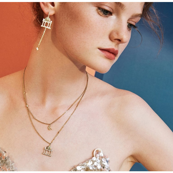 Architectural Collection Arabian Night Double Layer Pendant Necklace