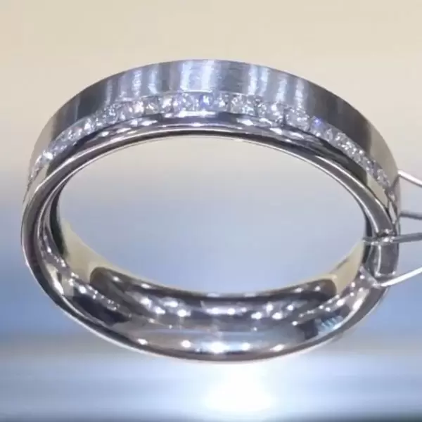 Pave Setting Round Cut Eternity Band for Men