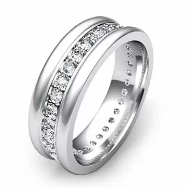Pave Setting Round Cut Eternity Band for Men