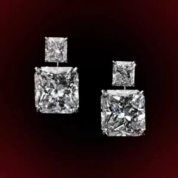 23ct Princess Cut White Sapphire Drop Earrings for Women in