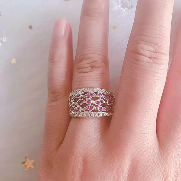 Handmade Graff Round Cut Sterling Silver Women's Band