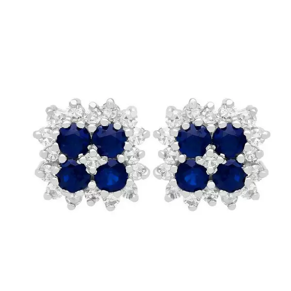 15MM Diameter Cluster Flower Stud Earrings