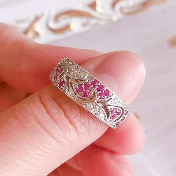 Handmade Hollowed-out Graff Sterling Silver Women's Band