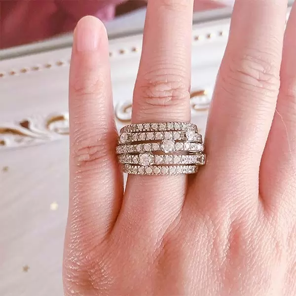 Handmade Five Line 925 Sterling Silver Women's Band