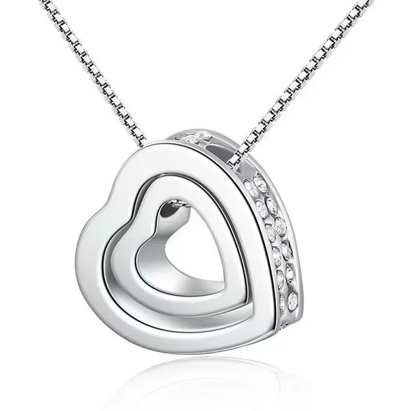 Double Heart Alloy Necklace