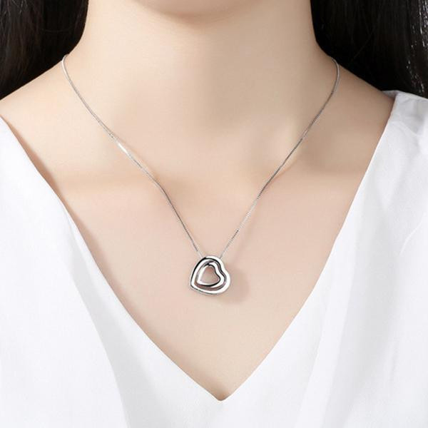 Double Heart Alloy Necklace