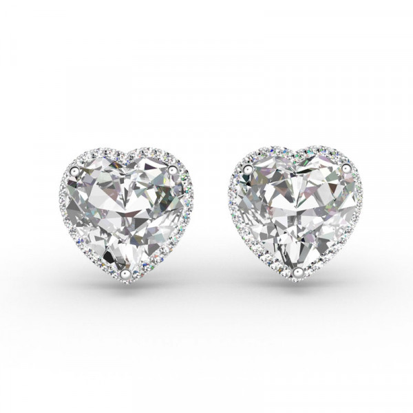 2ct Heart Cut White Sapphire Stud Earrings