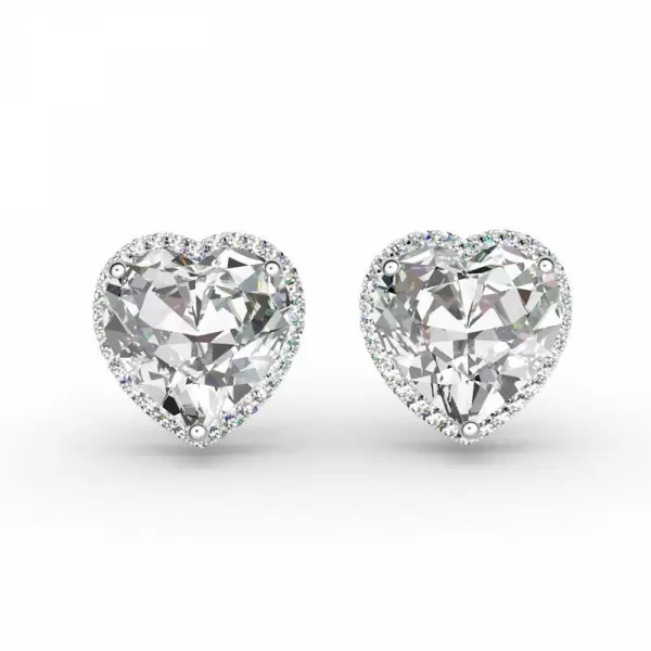 2ct Heart Cut White Sapphire Stud Earrings