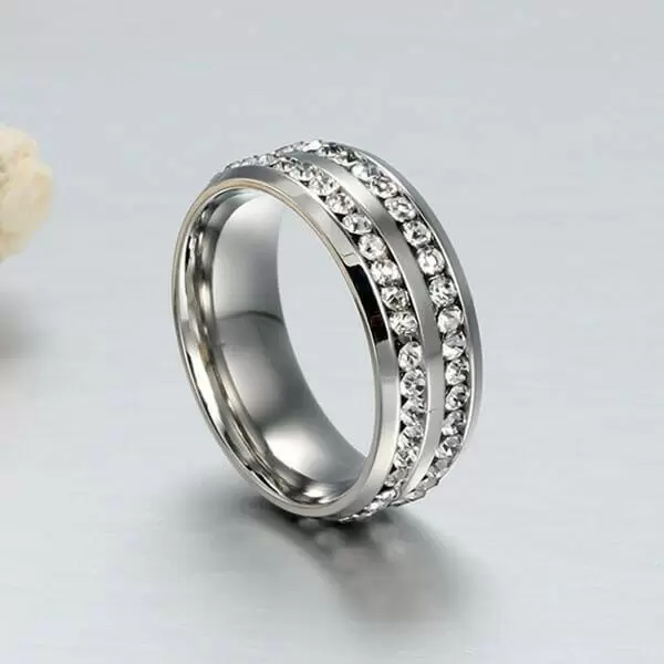 1.25ct Round Cut White Sapphire Eternity Band for Men