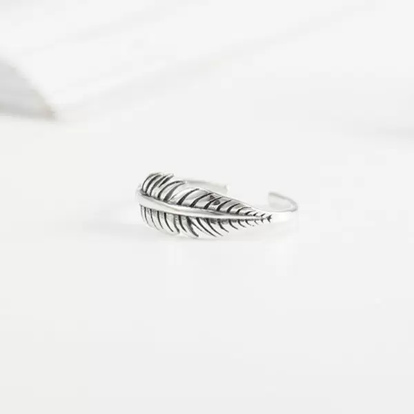 925 Sterling Silver Handmade Vintage Leaf Shape Ring