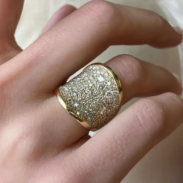 3ctw White Sapphire Paved Saddle Cocktail Ring