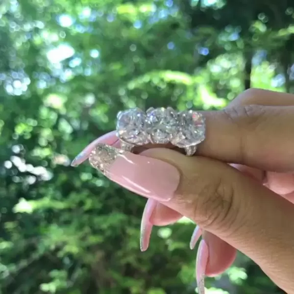 2.35ct Round Cut White Sapphire Engagement Ring
