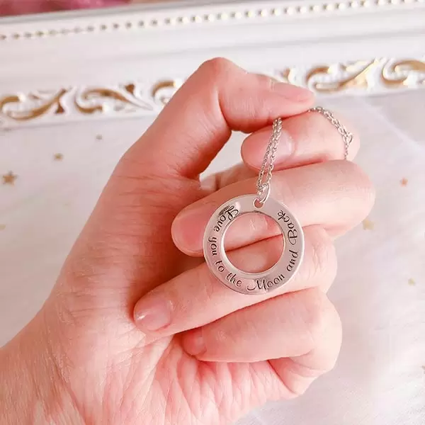 Handmade Circle Pendant Sterling Silver Necklace