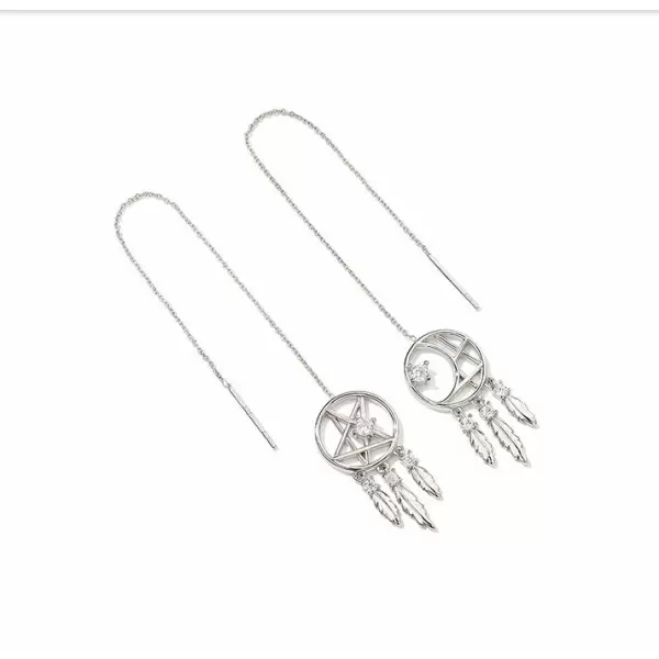 Dream Catcher Earrings Female Long Tassel Ear Line
