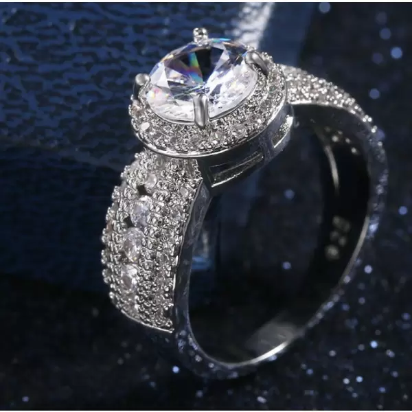 2ct Round Cut Halo Engagement Ring