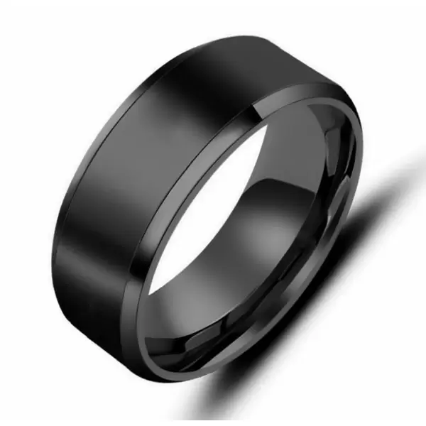 Black Tungsten Wedding Bands with Matte Brushed for Men