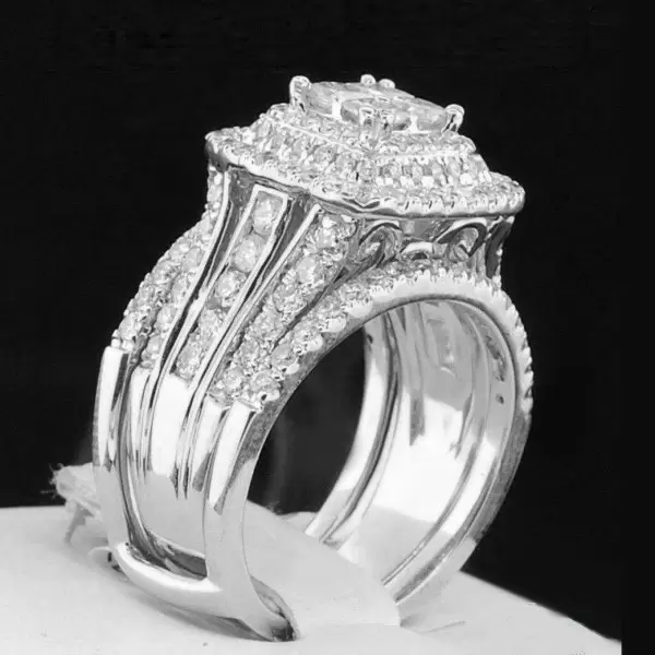 White sapphire sterling outlet silver bridal set