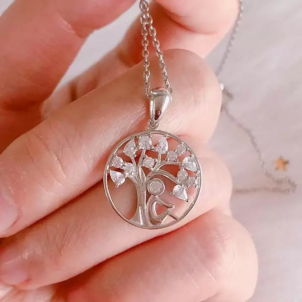Handmade Under Tree Sterling Silver Necklace