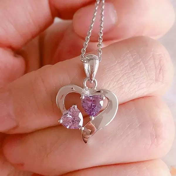 Handmade Bliss Pink Hearts Sterling Silver Necklace