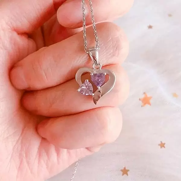 Handmade Bliss Pink Hearts Sterling Silver Necklace