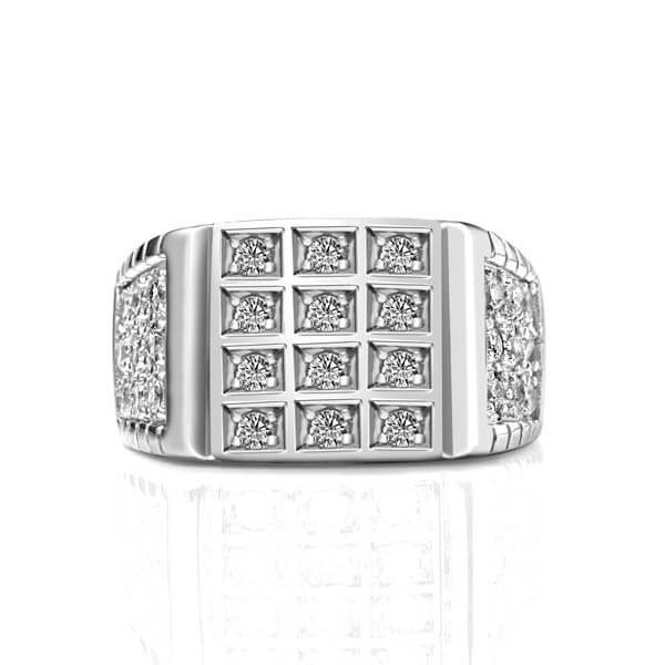 Handmade Lab-created Sapphire Sterling Silver Men's Ring