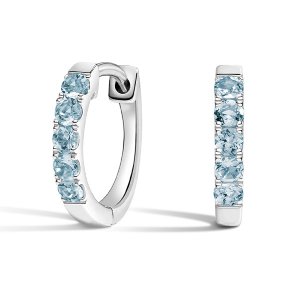 2.75ct Aquamarine Hoop Earrings