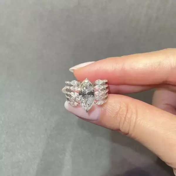 Marquise Cut White Sapphire Engagement Ring