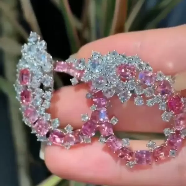 Nature Inspired 14ctw Pink Sapphire Statement Earrings