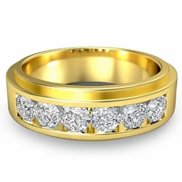 1.49ct Round Cut Wedding Band for Men in Gold