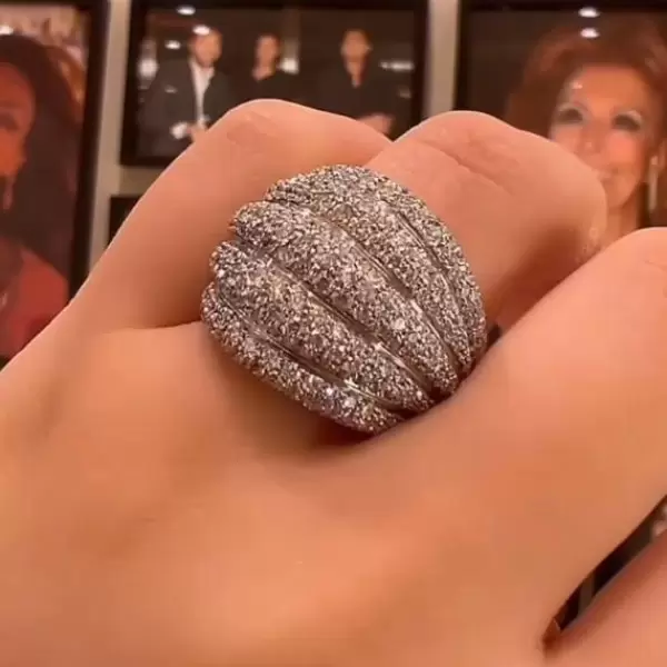 White sapphire discount cocktail ring