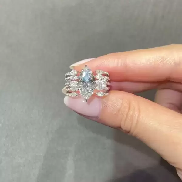 Marquise Cut White Sapphire Engagement Ring